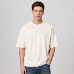 Men's Cream Oversized Boxy Street T-Shirt
