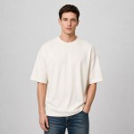Men's Cream Oversized Boxy Street T-Shirt