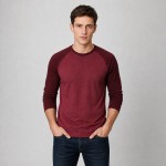 Men's Burgundy Raglan Baseball T-Shirt