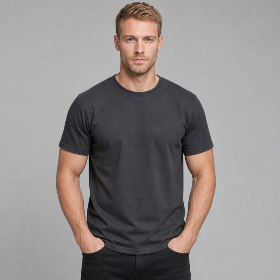 Men's Charcoal Heavyweight Blank T-Shirt