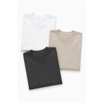 Mens Oversized Solid T-Shirt Loose Drop Shoulder Cotton Tee Summer Streetwear