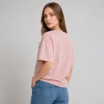 Women's Blush Pink Oversized Boxy Cotton T-Shirt