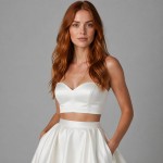 Women's Ivory Modern Two-Piece Bridal Gift Set