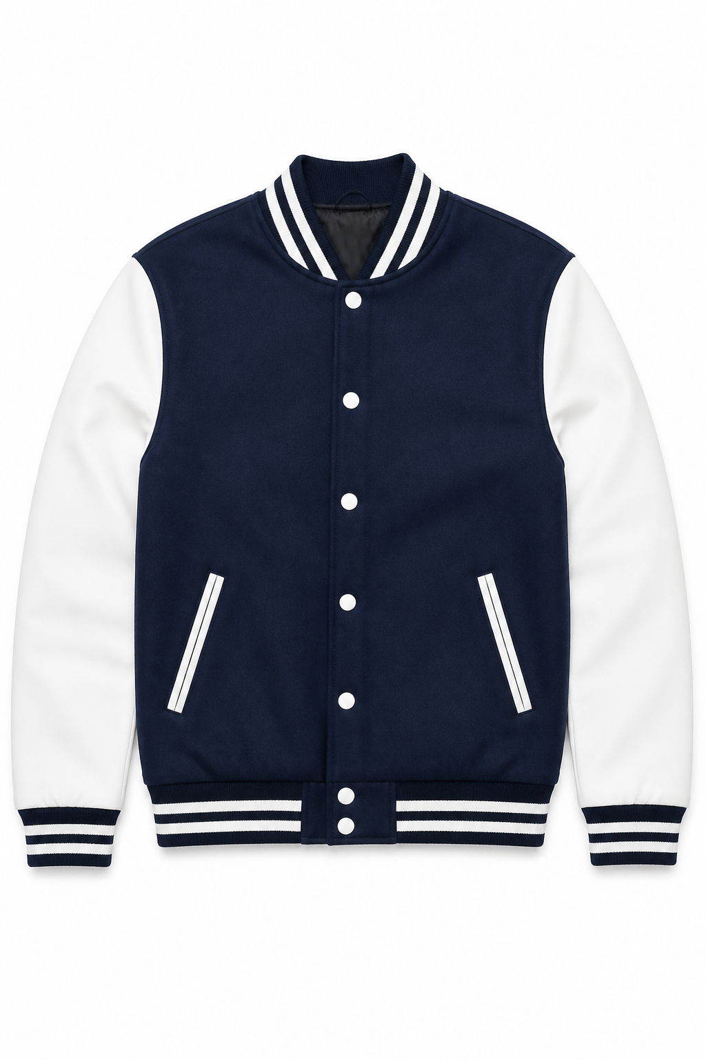 varsity jacket flat lay